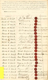 Hudson River Railroad Bond Receipt Sheet signed by Matthew Vassar Jr.